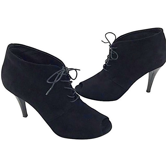 *SOLD* J. Crew Suede Peep Toe Ankle Booties Size: 7 - Picture 2 of 6